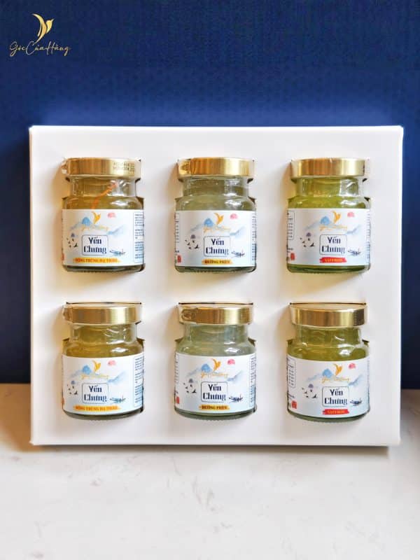 Set Quà 6 Yến chưng tiệt trùng ( kèm hộp quà giấy) - Yến Sào Góc Của Hằng